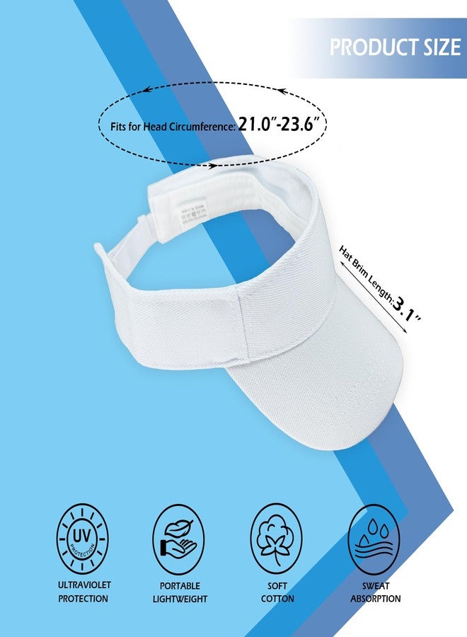 Popuid Unisex Sports Sun Visor Hats Open Top Bingo Visors for Tennis Golf Travel Summer Beach Pool (Colorful Set, 10) - Image 2